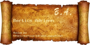 Bertics Adrienn névjegykártya